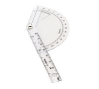 Qukaim Goniómetro ortopédico transportador ortopédico, regla de ángulo de plástico transparente, rango de 120 grados, medición precisa para terapia física, evaluación de articulaciones de dedos,