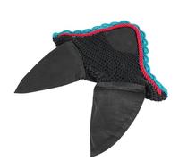 Qukaim Gorro de red con orejas de caballo, suave y transpirable, para uso al aire libre, cómodo protector de orejas, ideal para caballos, diseño blanco y negro