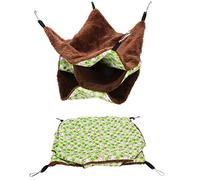 Qukaim Hamaca colgante con borlas para mascotas, saco de dormir cálido de tres capas para hámster, deslizador de azúcar, ardilla, conejo, tienda de campaña escondida, azul real, rosa, verde