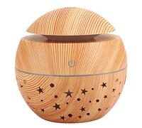 Qukaim Humidificador de aire portátil de 130 ml, difusor de aire de grano de madera, luz LED, atomizador de aire compacto para uso doméstico u oficina