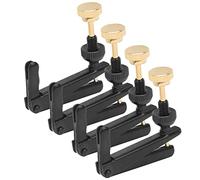 Qukaim Instrument Accories - 4 afinadores finos de violín, herramientas de cuerda de repuesto para violines y violonchelos 3/4 y 4/4, negro, incluye eliminador de tono de lobo y accories de soporte de