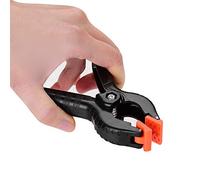 Qukaim Juego de 12 abrazaderas de resorte para telón de fondo para fondos de papel y reflectores de estudio fotográfico, resistente, agarre ajustable, color negro