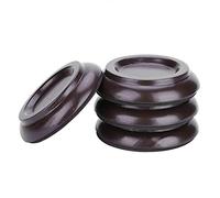 Qukaim - Juego de 4 patines de madera de haya para ruedas de piano rectas, color marrón
