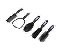 Qukaim Juego de 5 peines para peinar el pelo y soporte para espejo, mango ergonómico, adecuado para todos los estilos de cabello, incluye espejo de ducha, colgante de pared,