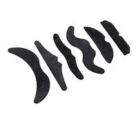 Qukaim Juego de 6 bigotes falsos divertidos con bigote falso, barba falsa negra autoadhesiva para fiestas de disfraces, Halloween, Navidad, bigotes novedosos para adultos y niños