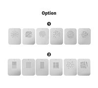 Qukaim Juego de 6 tarjetas gráficas Gobos, placas de metal con patrones huecos para Snoot óptico, condensador de focalización cónica, efectos especiales, accesorios de luz de fotografía