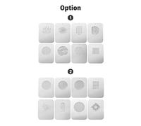 Qukaim Juego de 8 tarjetas gráficas Gobos, placas de metal con patrones huecos para Snoot óptico, condensador focalizado cónico, efectos especiales de arte, accories de luz para fotografía