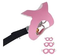Qukaim Juego de arnés y correa para hámster, de piel artificial, suave, fácil de llevar, chaleco con campanas, rosa, para hámsters, cobayas y ratas
