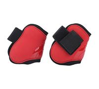Qukaim Juego de protectores de piernas de caballo de poliuretano, leggings gruesos con forro suave, protector de piernas de obstáculos, leggings de caballo para entrenamiento, rojo, XL