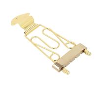 Qukaim Juego de puente de trapecio de guitarra de 4 cuerdas, 4 cuerdas, trapecio para guitarra acústica, ajustable de aleación de acero, incluye herramienta de incrustación de diapasón, acabado dorado