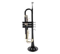 Qukaim Juego de trompeta de latón para principiantes, color negro, incluye boquilla y funda de transporte, ideal para banda y actuación profesional
