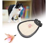 Qukaim Juguete para rascar gatos, tabla de rascar para gatos, tipo ratón de cáñamo de sisal con campanas de plumas de bola, almohadilla corrugada, rascador de hierba gatera, suministros de garras, 40