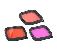 Qukaim Kit de 3 filtros de lente de buceo para 8, filtros de esnórquel de carcasa impermeable, accesorios de buceo, incluye filtros rojo, magenta y amarillo