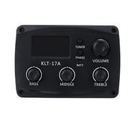 Qukaim Kit de afinador de pantalla LCD para guitarra de accory para guitarra Folk Classic KLT-17A, incluye sintonizador y componentes de pastilla