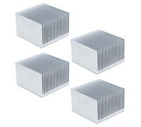 Qukaim Kit de disipador de calor, 4 aletas de refrigeración, disipador de calor de aluminio, kit de disipador de calor para módulo de CPU electrónica, 60 x 60 x 39 mm, con adhesivo