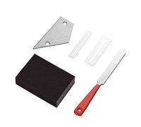 Qukaim Kit de herramientas Luthier para guitarra, 1 lima de trastes de acero inoxidable, 2 protectores de diapasón, 1 nivelación de traste, 1 esponja de molienda para reparación de guitarra, ukelele