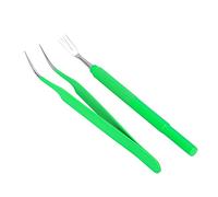 Qukaim Kit de removedor de garrapatas, pinzas de acero inoxidable, pinzas para eliminar garrapatas, pinzas de pulgas de gato y clip de piojos de perro, verde, ideal para mascotas, fácil de usar