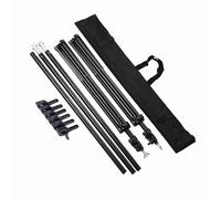 Qukaim Kit de sistema de soporte ajustable de aleación de aluminio para estudio fotográfico, 200 x 200 cm, resistente con bolsa de transporte y 6 clips para fotografía de estudio en casa