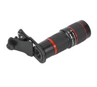 Qukaim Lente teleobjetivo con zoom de enfoque largo 20X, clip para smartphone, tablet, PC, negro, compatible con la mayoría de dispositivos, ideal para fotografía y videografía