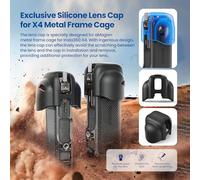 Qukaim Magisn - Jaula de video panorámica para cámara, soportes dobles de zapata fría, tapa de lente de silicona, marco protector de metal, compatible con X4, versión de montaje magnético de