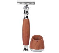 Qukaim Maquinilla de afeitar de seguridad clásica manual de doble filo con mango de madera para hombre, diseño premium, fácil agarre, ideal para afeitado tradicional, para hombre