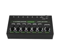 Qukaim Mezclador de línea estéreo de 6 canales, mezclador de línea estéreo de 6 canales, luz RGB de bajo ruido, controlador de un solo canal, consola mezcladora de sonido estéreo para mezclar y grabar