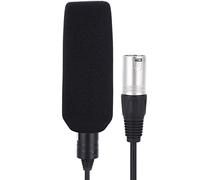 Qukaim Micrófono de condensador, micrófono de cámara estéreo para grabación de video, diseño unidireccional, antiinterferencia, negro, ideal para hacer películas y entrevistas