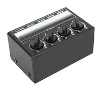 Qukaim Mini mezclador estéreo pasivo, concentrador de señal o de 4 canales para equipos de efecto de canto al aire libre, diseño compacto, ligero, ideal para músicos e intérpretes
