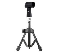 Qukaim Mini trípode plegable ajustable para micrófono de escritorio, trípode con soporte de clip de micrófono MC5 para reuniones, conferencias, podcasts, diseño compacto, fácil configuración