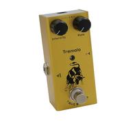 Qukaim Pedal de efecto de guitarra eléctrica, mini pedal de trémolo con True Bypass, efector de guitarra portátil, tamaño compacto, amarillo