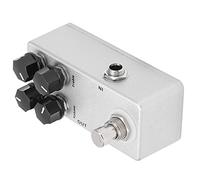 Qukaim Pedal de efectos de guitarra eléctrica, pedal de efecto metálico completo, pedal de sobremarcha de 4 perillas de función para guitarra eléctrica y bajo, diseño compacto, construcción