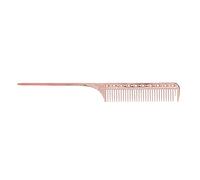 Qukaim Peine de pelo de cola de rata, peine de metal de aluminio para peluquería de salón, acabado oro rosa, 19 cm de largo, herramienta de peinado de precisión