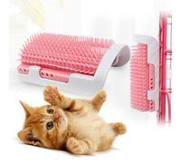 Qukaim Peine esquinero de plástico extraíble para gatos, cepillo para rascar y frotar para depilación de mascotas y aseo de masajes, ideal para gatos, diseño de esquina