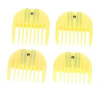 Qukaim Peine para limitar el cabello, juego de guía de fijación para cortar el pelo, 4 piezas, herramientas de peinado amarillo para barberos y uso doméstico, compatible con la mayoría de cortadoras