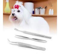 Qukaim Pinzas de acero inoxidable para mascotas, herramienta de eliminación de garrapatas para mascotas, pinzas de pulgas para perros y gatos, accesorios de aseo para eliminar garrapatas y piojos,