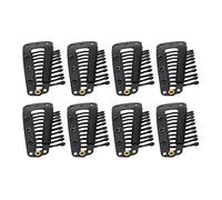 Qukaim Pinzas de extensión de cabello de 10 dientes, 100 clips de extensión de cabello, 38 mm, 10 dientes para extensiones de cabello, pinzas de peluca de peine negro, multiusos
