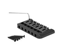 Qukaim Puente de sillín de guitarra eléctrica, puente fijo de cola dura negra para Stratocaster de 6 cuerdas, diseño resistente, construcción