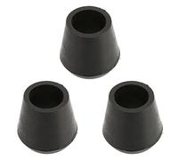 Qukaim Puntas de goma para bastón, 3 unidades, 22 mm de diámetro interior, puntas de bastón de andar con placa de cobre integrada para reemplazo, color negro