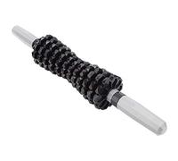 Qukaim Rodillo de masaje para masaje de engranajes, color negro, eje masajeador de relajación muscular profunda, ideal para yoga y fitness, tamaño portátil para uso doméstico o de viaje