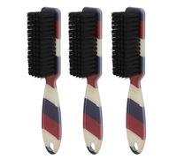 Qukaim Soft Beard Fade Brush - Juego de 3 cepillos suaves para barba, mango ergonómico, cepillo de limpieza para salón de belleza y hogar, cerdas de nailon, ideal para barberos y aseo