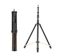 Qukaim Soporte de trípode ajustable de 252 cm, soporte de luz de aleación de aluminio de 4 secciones, capacidad de carga de 6 kg, columna central desmontable, tornillo de 1/4 y 3/8 pulgadas para luz