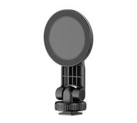 Qukaim Soporte magnético portátil para teléfono, soporte de trípode para teléfono con adaptador de zapata fría, rosca de 1/4 pulgadas, compatible con la serie 15/14/13/12 y teléfonos Android