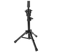 Qukaim Soporte para cabeza de entrenamiento de peluquería, soporte de trípode para cabeza de maniquí, negro, incluye aguja de bucle de tracción y enhebrador, herramienta de entrenamiento de peinado