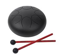 Qukaim Tambor de lengua de acero de 25,4 cm, 8 tonos, G/A/C/D/E/G/A/B, práctico platillo de aleación para principiantes, incluye bolsa de transporte, negro