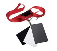 Qukaim Tarjeta digital gris con correa para el cuello, tarjetas de equilibrio de color gris al 18% para cámara DSLR, acorde de fotografía, blanco y negro, ideal para un equilibrio de blancos preciso