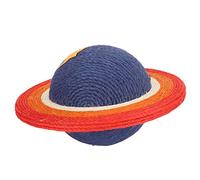 Qukaim Túnel retráctil para gatos, divertido tubo de juego plegable interactivo para conejos, cobayas, erizos, rascador de gatos, forma de planeta, sisal natural, evita daños en los muebles