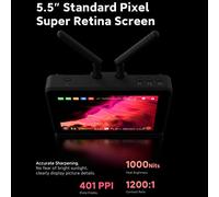 Qukaim VAXIS ATOM A5 - Monitor de video Wirel de 5.5 pulgadas, monitor de cámara ultra brillante de 1000 nits, sistema TX/RX, rango de transmisión de 150 m, entrada y salida HDMI de control táctil de