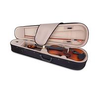 Qukaim violin34 - Violín acústico mate 3/4, tablero superior de pino blanco, tablero de arce y aparador, incluye funda de transporte, reposamuñecas, afinador, cuerdas, colofonia, violín principiante