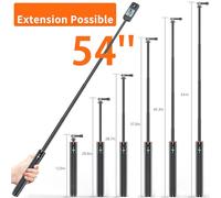 Qukaim VRIG TP-21 - Trípode para cámara deportiva, extensible hasta 54 pulgadas, tornillo de 1/4 pulgadas para cámara de acción, vlog, transmisión en vivo, grabación de video
