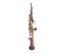 Qukaim Woodwind Instrument - Saxofón alto Eb alto, saxofón plano de latón lacado dorado E, instrumento de viento de madera tipo 875, incluye cepillo de limpieza, paño, guantes, correa, funda acolchada